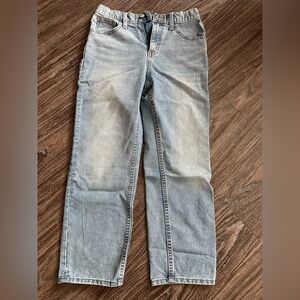 old Navy High Rise sloughy straight jeans with adjustable waist straps size 12.